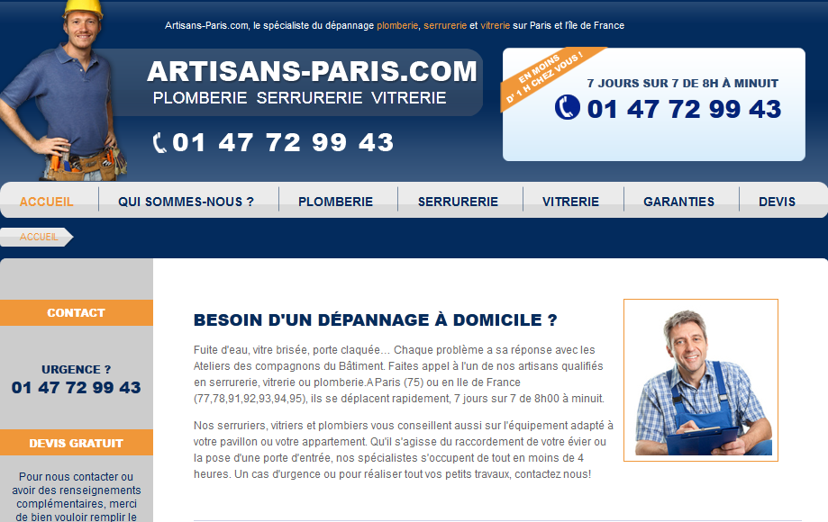 Dépannage de plomberie à Paris 75